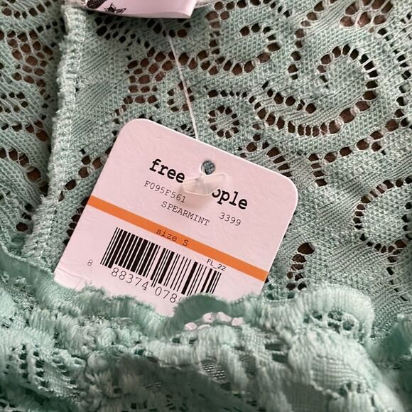 Intimately Free People Womens Chase Me Lace Crop Bralette Pink S in Lime NWT - Picture 3 of 5